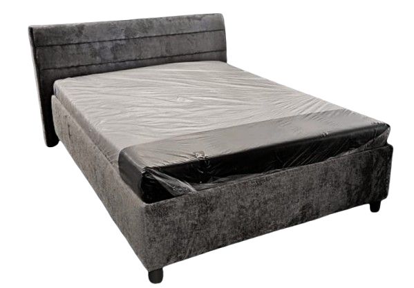 postel REX s matrací, 140x200 - Harmony 90 šedá - 2