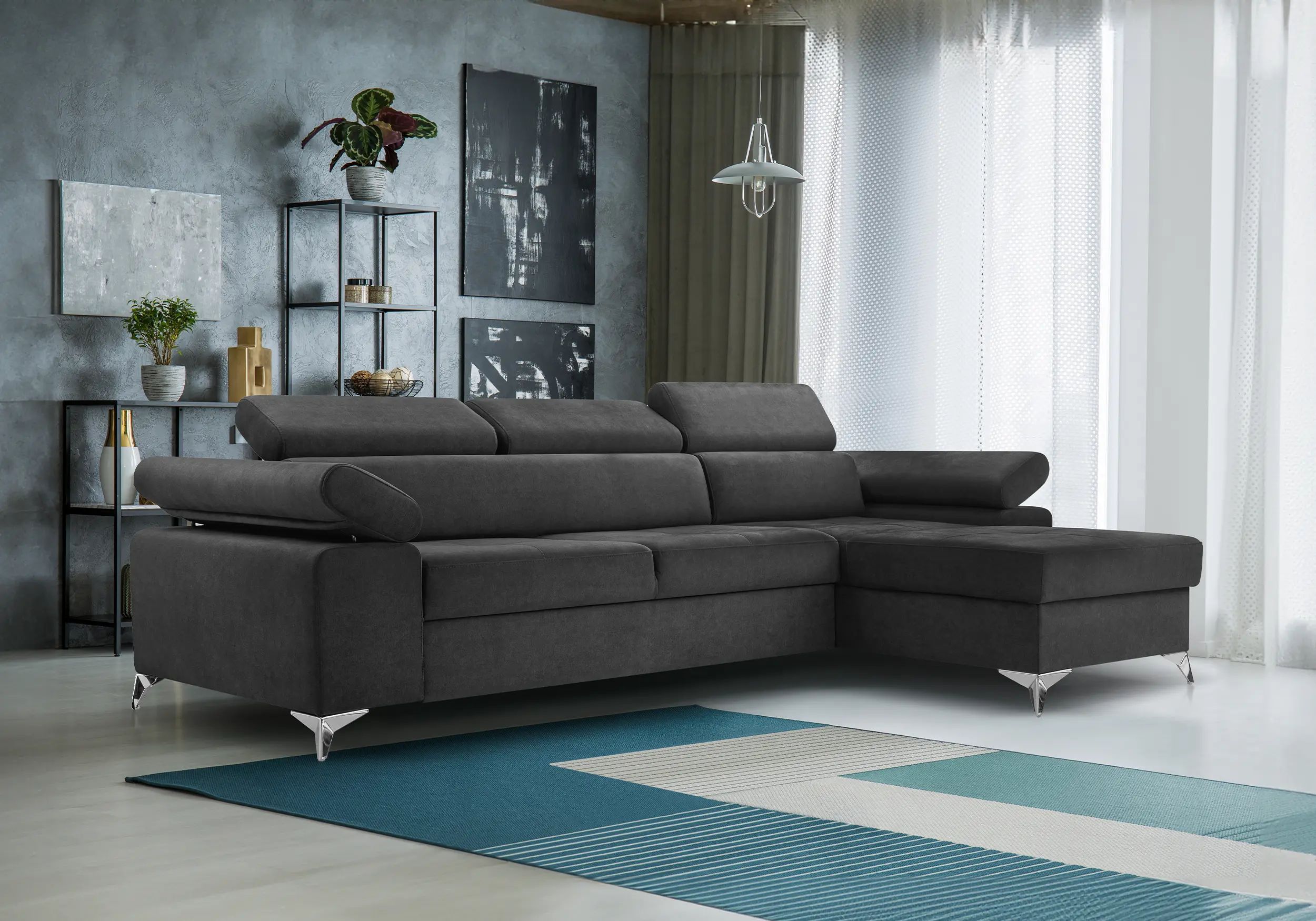 Sedací souprava ASTRA MINI - pravá, tm. šedá Vena 20 - 10