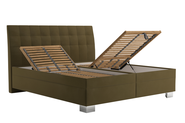 manželská postel včetně matrací SASHA 180x200, khaki - 2