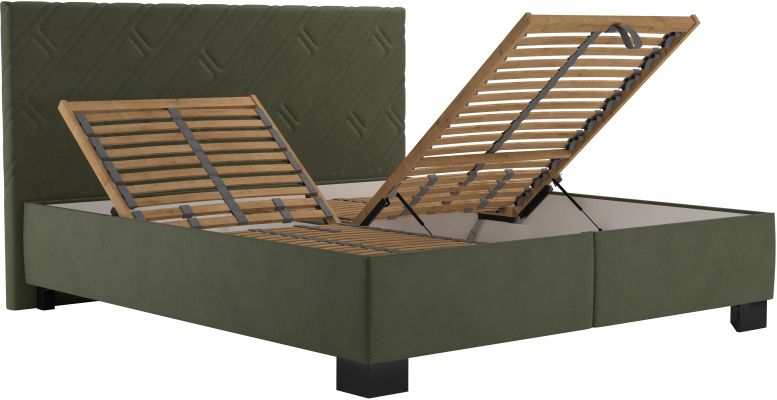 manželská postel SASKIE 160x200 - zelená Salvador Sic 10/černé nohy - 3 manželská postel SASKIE 160x200 - zelená Salvador Sic 10/černé nohy - 3