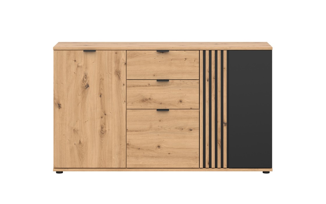 komoda VABRES KOM3D2S - dub artisan/černá1 - 1
