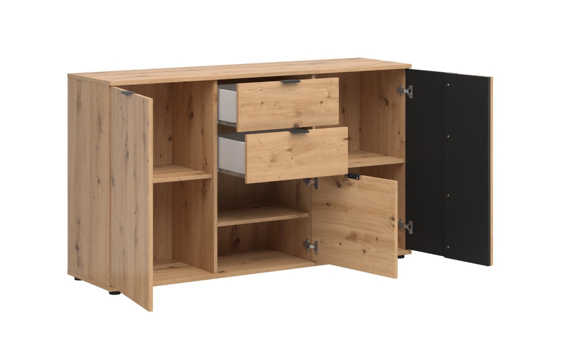 komoda VABRES KOM3D2S - dub artisan/černá1 - 2