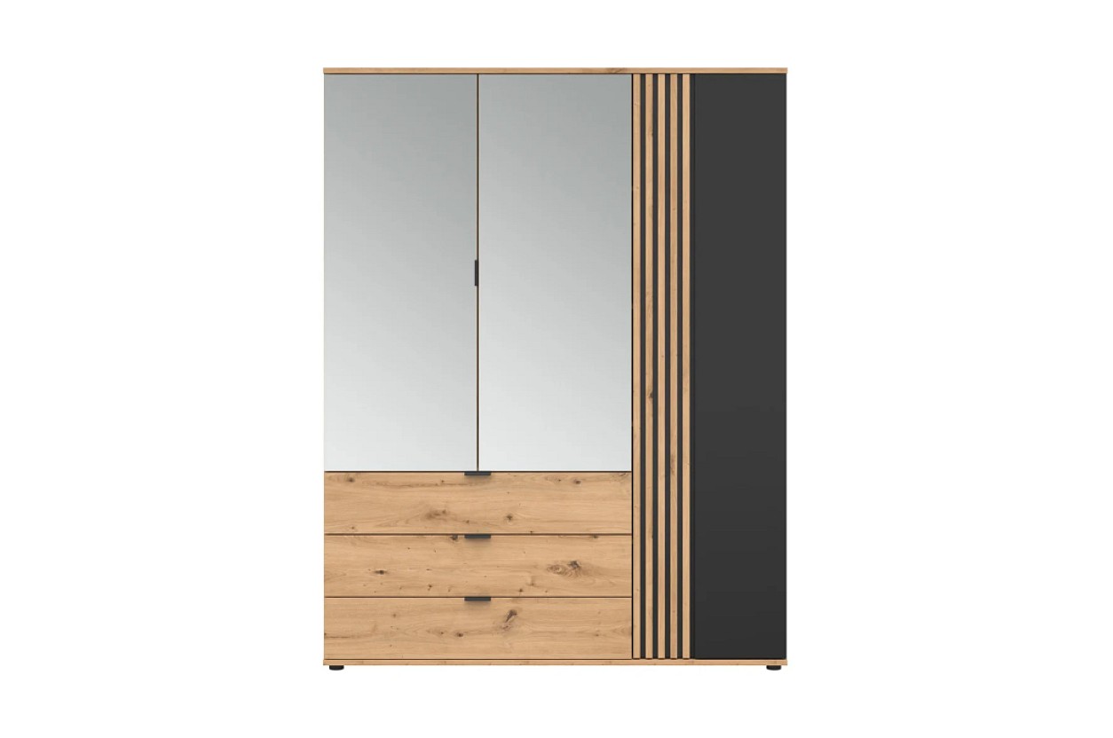 šatní skříň VABRES SZF1D2M3S - dub artisan/černá1 - 1