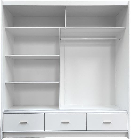 Šatní skříň ALJAŠKA CA-24-200, bílá/black - 1