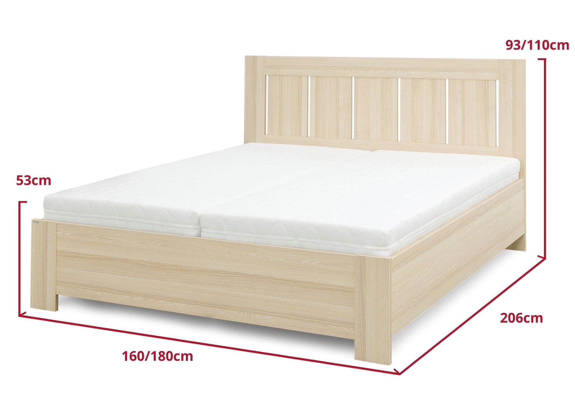 Manželská postel AURA s lamelovými rošty,160/180x200 - 1 Manželská postel AURA s lamelovými rošty,160/180x200 - 1