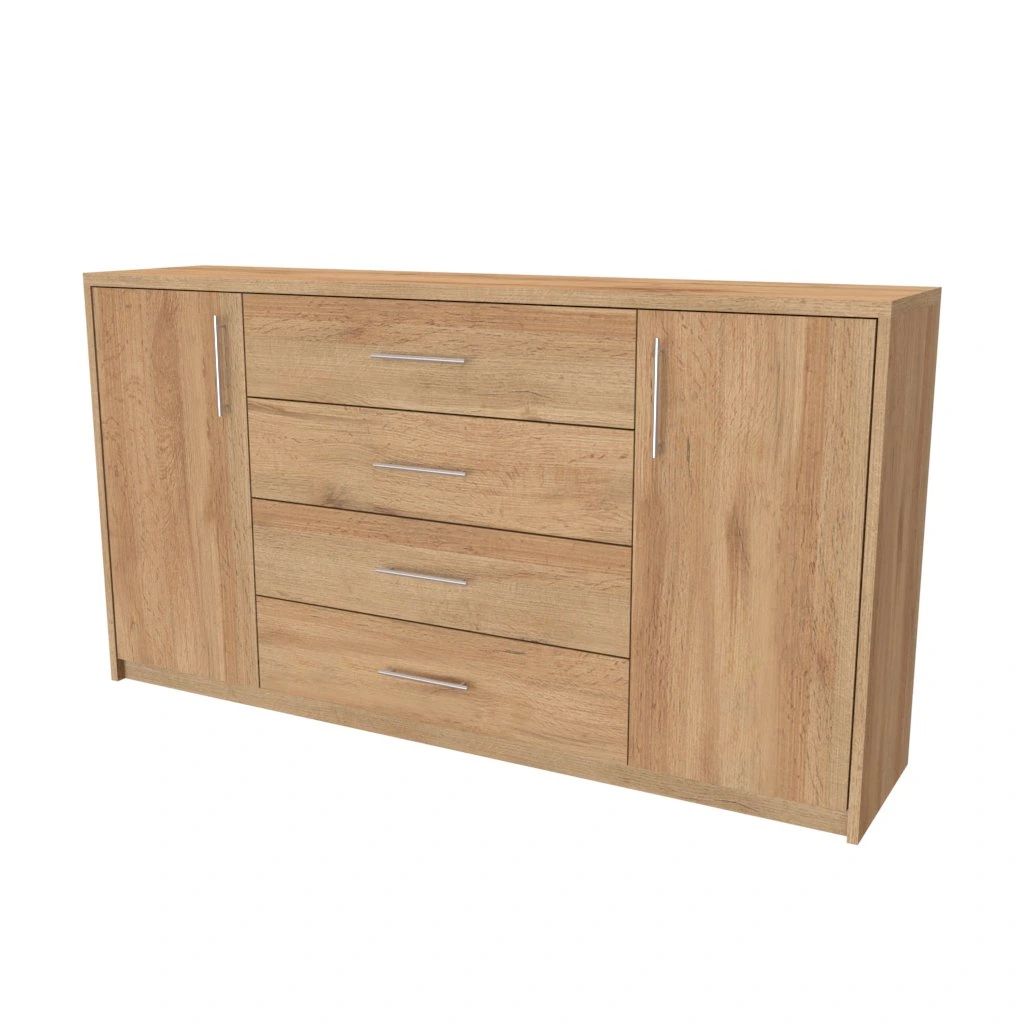 NÁBYTEK MIKULÍK s.r.o. AURA 3 - komoda, 160x86cm Hloubka: 43cm, Dekor: akácie světlá - 9
