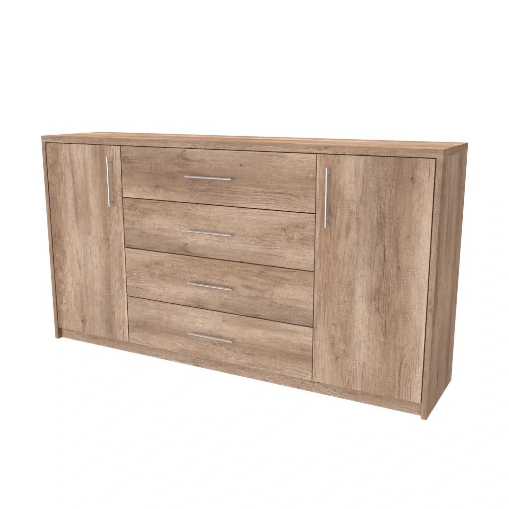 NÁBYTEK MIKULÍK s.r.o. AURA 3 - komoda, 160x86cm Hloubka: 43cm, Dekor: akácie světlá - 11