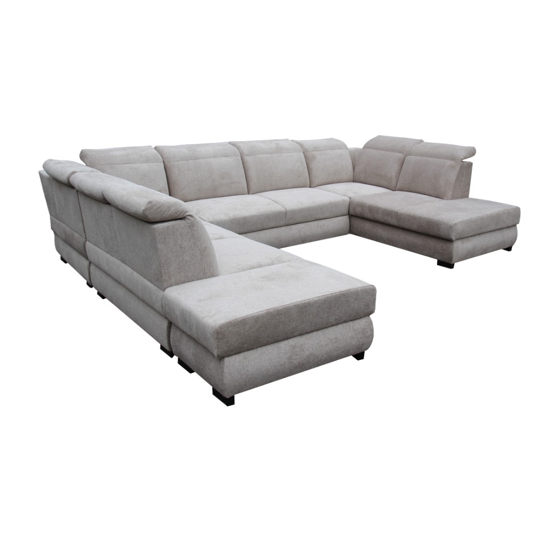 IRIS U - TABURET+2+ROH+2F+ROH+OTsUP sedací souprava, látka HNĚDÁ Aragon 20 (IRYS pufa+2+R+2F+R+OTsUP=6balíků) (FE) (K250) NOVINKA - 3